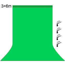 Фон хромакей зелений 3x6м 120г/кв Puluz PU5206G