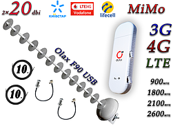 Повний комплект 4G WiFi роутер Olax F90 USB + антена Пушка 20 дБ (KS,VD,Life)