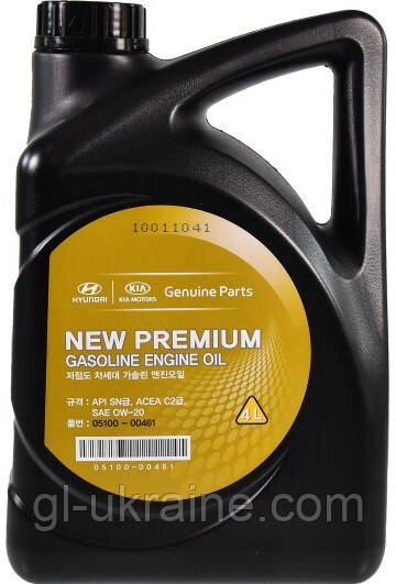 Моторна олива Hyundai/Kia New Premium Gasoline 0W-20, 4л (05100-00461)