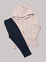 Дитячий комплект для дівчинки кофта з капюшоном на блискавці і легінси двунитка 98 см (3 роки)