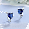 Срібні сережки Silver Heart з синім сердечком 925 проба кульчики срібло, фото 2