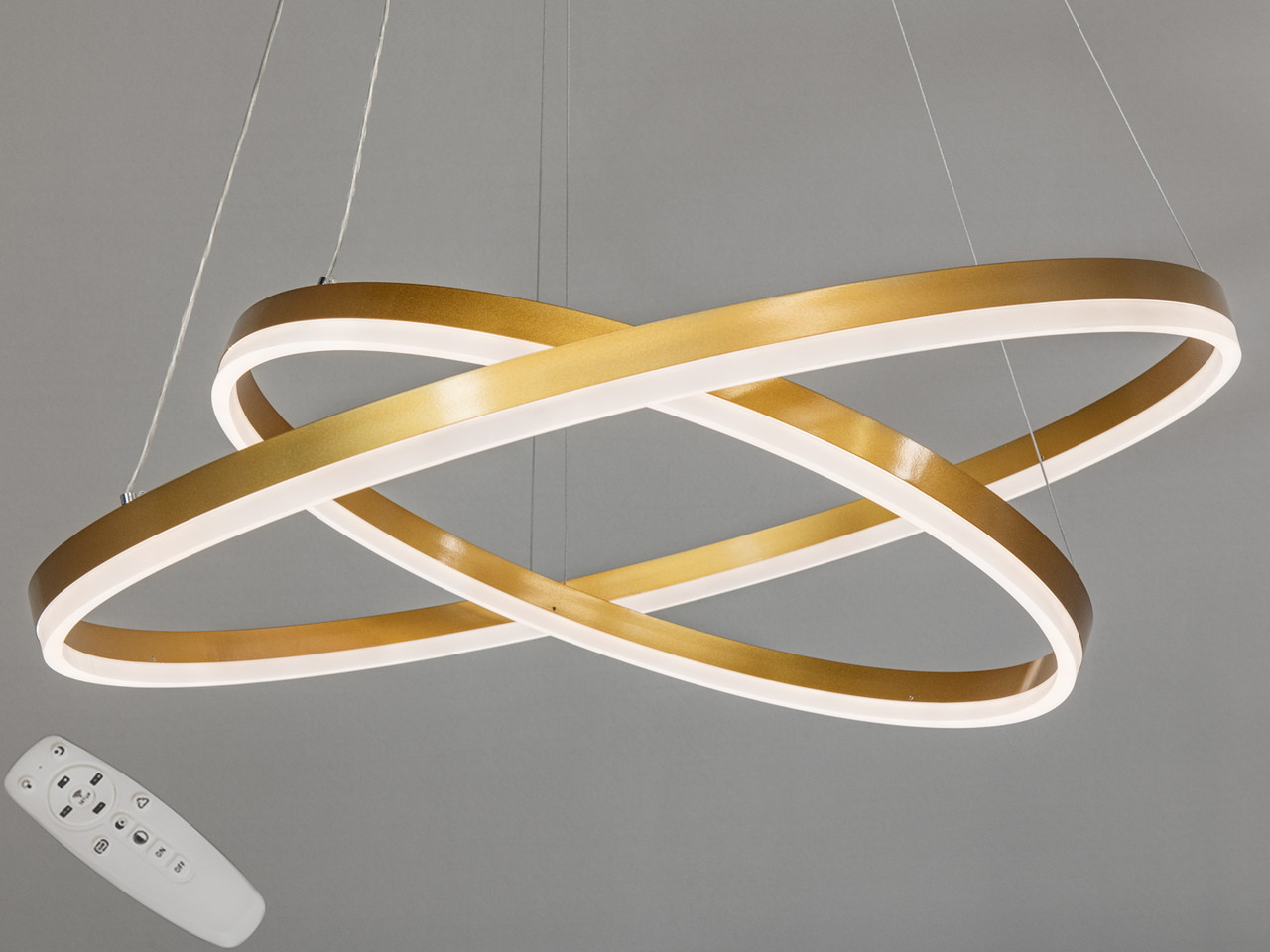 Люстра кільця з регульованою висотою D8174-800+600G, фото 1