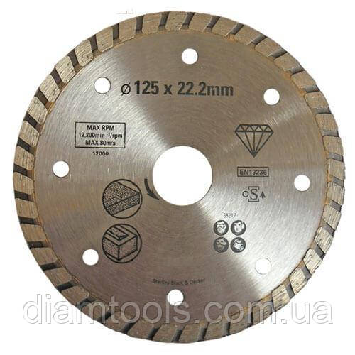Диск алмазний по каменю Stanley 125x22.2мм (STA38217)