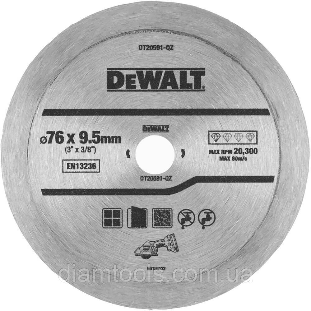 Диск алмазний по кераміці DeWALT 76x9.5x1мм (DT20591)