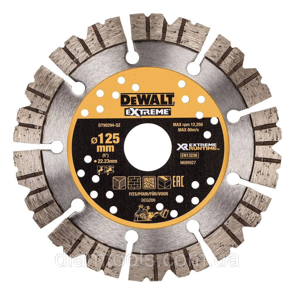 Диск алмазний по бетону DeWALT 125х22.22х3 мм (DT90294)