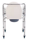 Крісло-туалет стандартне сталеве на колесах MED1-SC7001W, фото 2