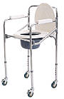 Крісло-туалет стандартне сталеве на колесах MED1-SC7001W, фото 3
