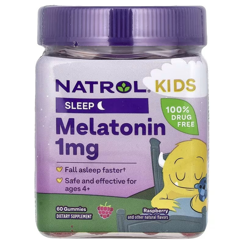 Мелатонін для дітей від 4 років, 1 мг, смак ягід, Melatonin, Ages 4+, Natrol, 90 жувальних цукерок