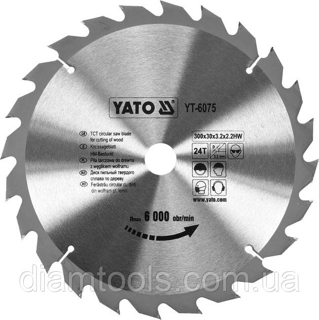 Пильний диск по дереву YATO 300x30x24z K2.2/3.2 (YT-6075)