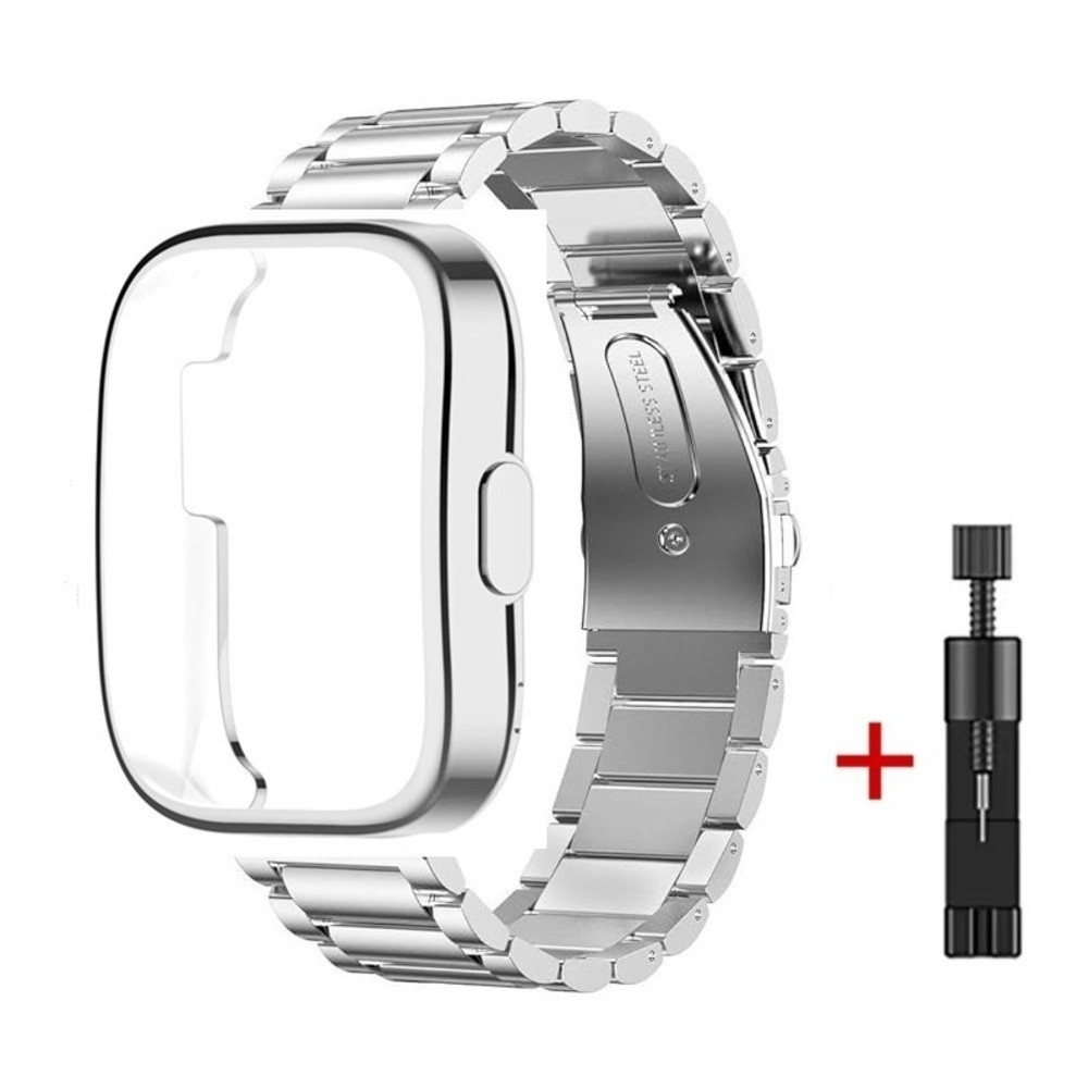 Комплект для годинника Amazfit Bip 5/5Pro сріблястий (чохол + ремінець Rolex design 22 мм)