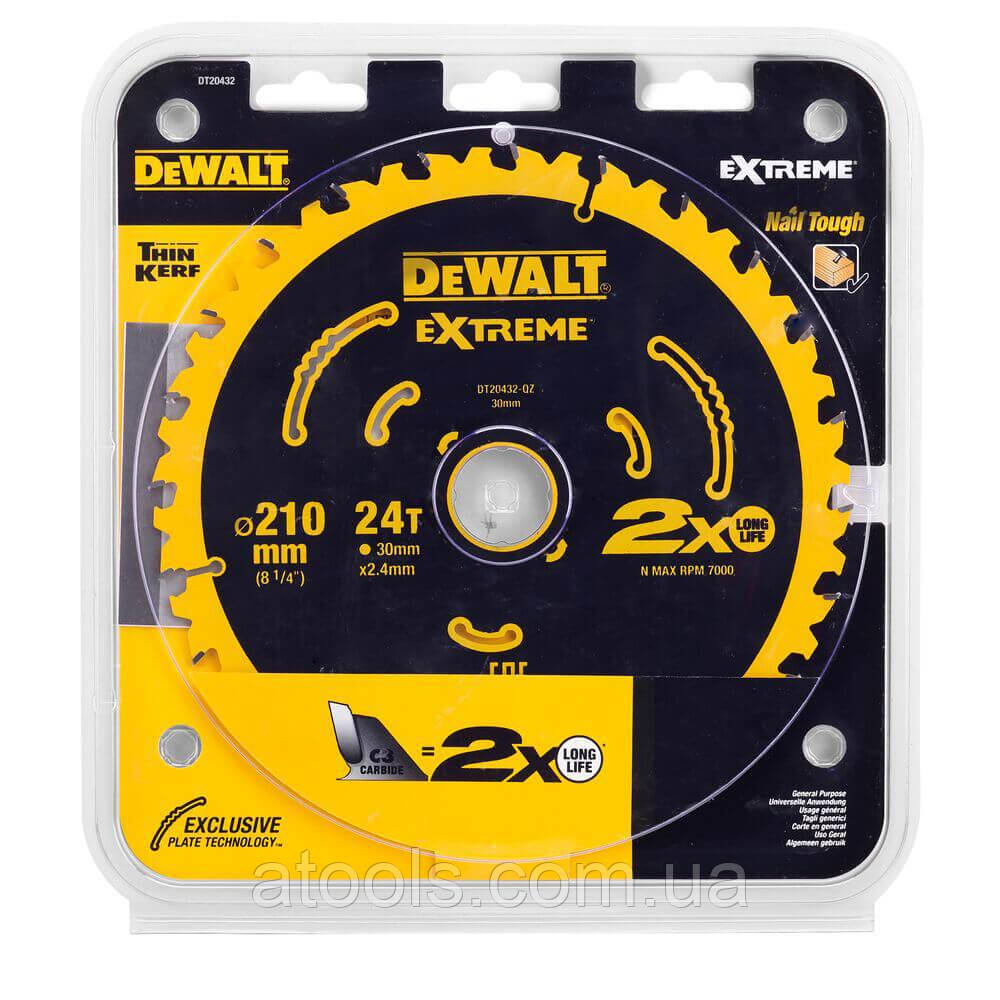 Пильний диск по дереву DeWALT EXTREME 210x30x24z (DT20432)