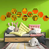 Дзеркальний декор акриловий самоклеючий 150*175мм золото,12шт (D) SW-00002518, фото 6