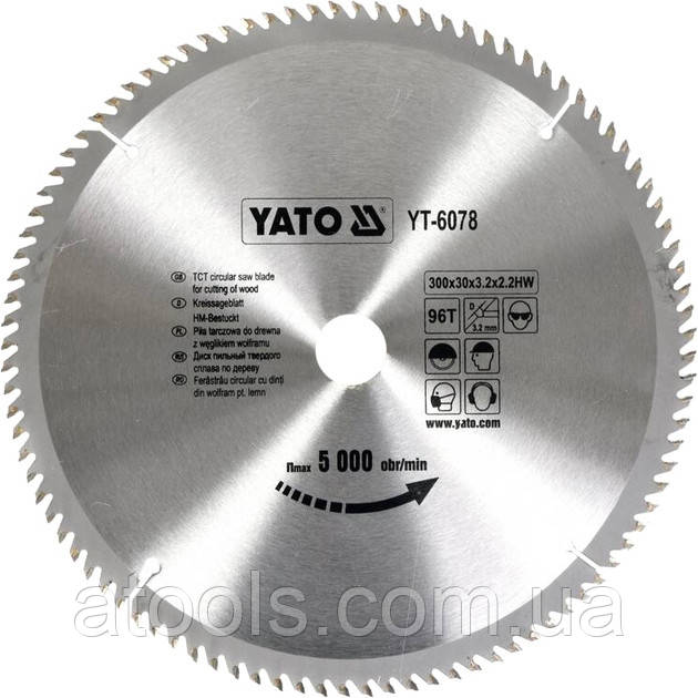 Пильний диск по дереву YATO 300x30x96z K2.2/3.2 (YT-6078)