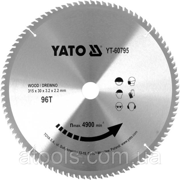 Пильний диск по дереву YATO 315x30x96z K2.2/3.2 (YT-60795)