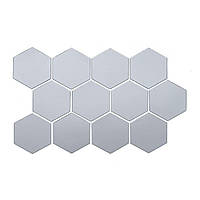 Дзеркальний декор акриловий самоклеючий 125*105мм срібло,12шт (D) SW-00002513