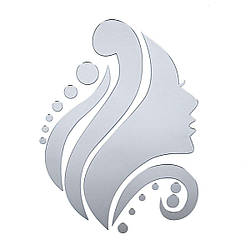 Дзеркальний декор акриловий самоклеючий Обличчя срібло,16шт (D) SW-00002504