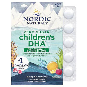 Nordic Naturals Children's DHA Zero Sugar 250 mg 30 жувальних таблеток
