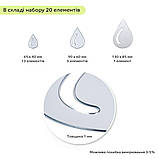 Дзеркальний декор акриловий самоклеючий Краплі срібло,20шт (D) SW-00002492, фото 2