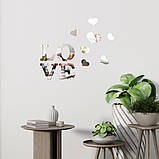 Дзеркальний декор акриловий самоклеючий Love срібло,11шт (D) SW-00002495, фото 3