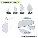 Дзеркальний декор акриловий самоклеючий Камінці срібло, 12шт (D) SW-00002496, фото 3