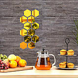 Дзеркальний декор акриловий самоклеючий 80*70мм золото, 12шт(D) SW-00002515, фото 6