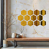 Дзеркальний декор акриловий самоклеючий 150*175мм золото,12шт (D) SW-00002518, фото 5