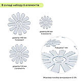 Дзеркальний декор акриловий самоклеючий Квіти срібло, 6шт (D) SW-00002519, фото 3