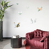 Дзеркальний декор акриловий самоклеючий Птахи срібло, 6шт (D) SW-00002520, фото 5