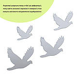 Дзеркальний декор акриловий самоклеючий Птахи срібло, 6шт (D) SW-00002520, фото 6