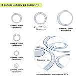 Дзеркальний декор акриловий самоклеючий срібло, 24шт (D) SW-00002523, фото 3