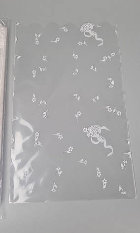 Пакет з малюнком для пакування подарунків (20*35) No383 (5) (ажурний) "Квіти" (100 шт.), фото 1