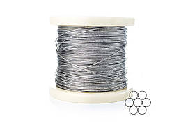 Трос нержавіючий Apro 1мм x 200м (1x7) DIN 3052 (200 шт.)