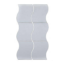 Дзеркальний декор акриловий самоклеючий 140*190мм срібло, 6шт (D) SW-00002510