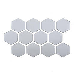 Дзеркальний декор акриловий самоклеючий 80*70мм срібло, 12шт (D) SW-00002511