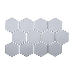 Дзеркальний декор акриловий самоклеючий 125*105мм срібло,12шт (D) SW-00002513