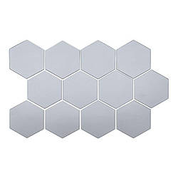 Дзеркальний декор акриловий самоклеючий 150*175мм срібло,12шт (D) SW-00002514