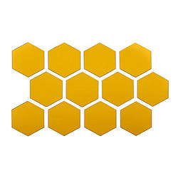 Дзеркальний декор акриловий самоклеючий 80*70мм золото, 12шт(D) SW-00002515