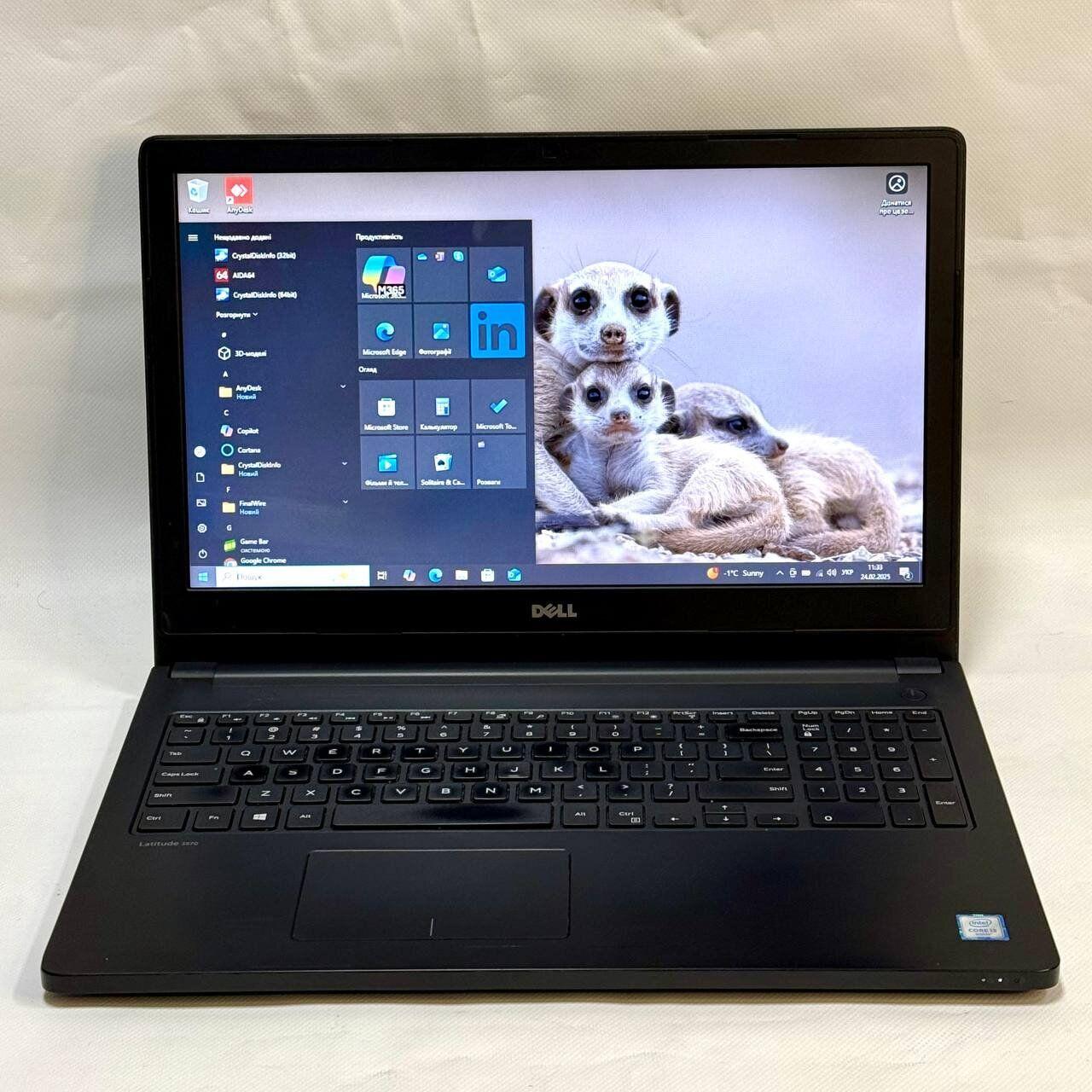 Б/в Ноутбук Б-клас Dell Latitude 3570 15.6" 1366x768| Core i3-6100U| 8 GB RAM| 500 GB HDD| HD 520
