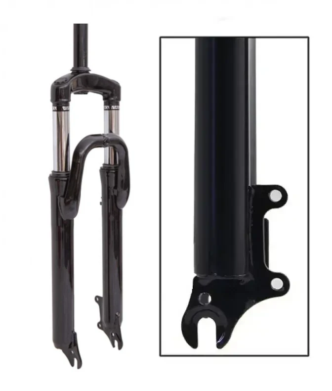 Виделка 24" амортизаційна 1" x 200 мм Disc хід 60 мм Чорна ORG, фото 1