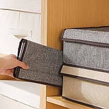 Органайзер для речей, нижньої білизни складаний з кришкою в шафу і гардероб для шкарпеток, трусів, футболок на 17 комірок, фото 4