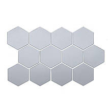 Дзеркальний декор акриловий самоклеючий 125*105мм срібло,12шт (D) SW-00002513