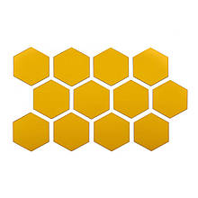 Дзеркальний декор акриловий самоклеючий 80*70мм золото, 12шт(D) SW-00002515