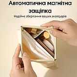 Набір портативних косметичок 2 шт для аксесуарів, футляри для зберігання дрібниць розмір 14х18 і 11х12 см, білий, фото 2