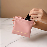 Косметичка для зберігання аксесуарів портативна, футляр для дрібниць на магнітній кліпсі, рожевий, фото 2