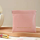 Косметичка для зберігання аксесуарів портативна, футляр для дрібниць на магнітній кліпсі, рожевий, фото 3