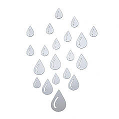 Дзеркальний декор акриловий самоклеючий Краплі срібло,20шт (D) SW-00002492