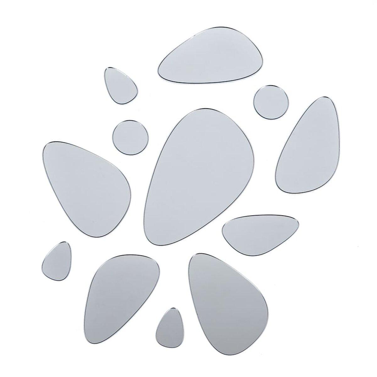 Дзеркальний декор акриловий самоклеючий Камінці срібло, 12шт (D) SW-00002496