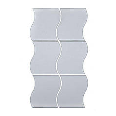 Дзеркальний декор акриловий самоклеючий 140*190мм срібло, 6шт (D) SW-00002510