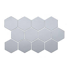 Дзеркальний декор акриловий самоклеючий 125*105мм срібло,12шт (D) SW-00002513