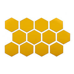 Дзеркальний декор акриловий самоклеючий 80*70мм золото, 12шт(D) SW-00002515